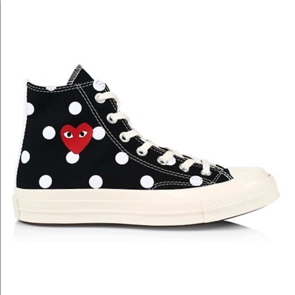 Converse x comme des garcons Hightop polka dot shoes